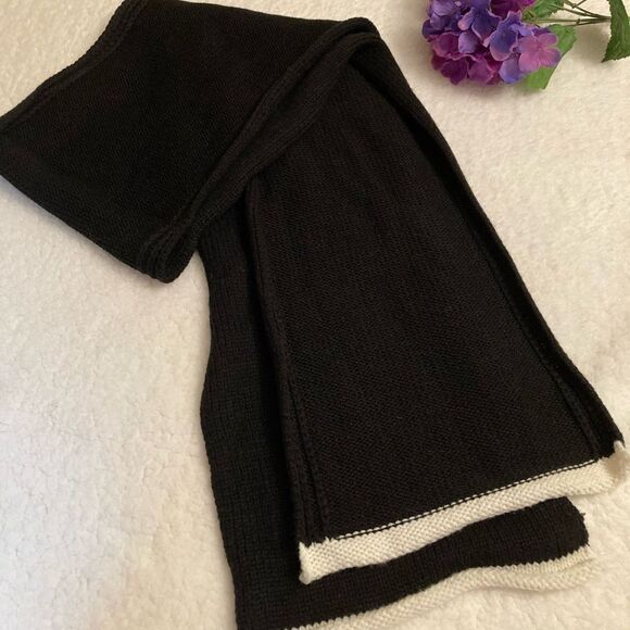 Kate Spade Black Jersey Knit Scarf - Picture 5 of 10